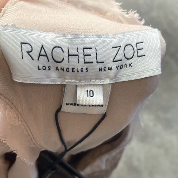 Rachel Zoe Dress Womens 10 Sequin Jeane Champagne Midi Cut Out Back Long Sleeve - Picture 8 of 12